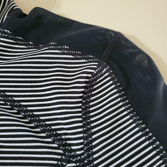 Zella Women's Black Stripe Full Zip Jacket Mesh Inserts - Picture 11 of 14